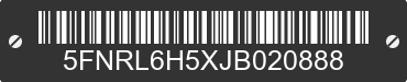 2018 HONDA Odyssey 5FNRL6H5XJB020888 VIN decoded