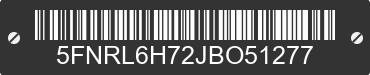 2018 HONDA Odyssey 5FNRL6H72JBO51277 VIN decoded