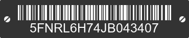 2018 HONDA Odyssey 5FNRL6H74JB043407 VIN decoded