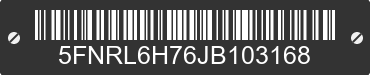 2018 HONDA Odyssey 5FNRL6H76JB103168 VIN decoded