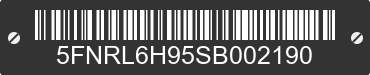 2025 HONDA Odyssey 5FNRL6H95SB002190 VIN decoded
