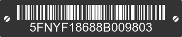 2008 HONDA Pilot 5FNYF18688B009803 VIN decoded