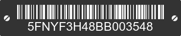 2011 HONDA Pilot 5FNYF3H48BB003548 VIN decoded