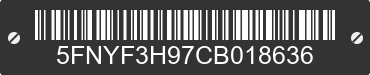 2012 HONDA Pilot 5FNYF3H97CB018636 VIN decoded