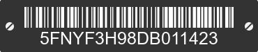 2013 HONDA Pilot 5FNYF3H98DB011423 VIN decoded