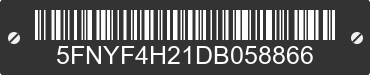 2013 HONDA Pilot 5FNYF4H21DB058866 VIN decoded