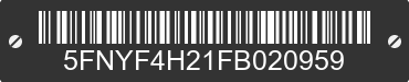 2015 HONDA Pilot 5FNYF4H21FB020959 VIN decoded