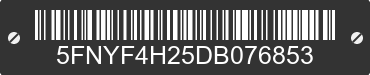 2013 HONDA Pilot 5FNYF4H25DB076853 VIN decoded