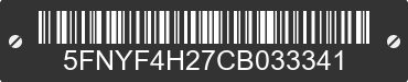 2012 HONDA Pilot 5FNYF4H27CB033341 VIN decoded
