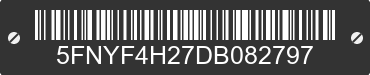 2013 HONDA Pilot 5FNYF4H27DB082797 VIN decoded