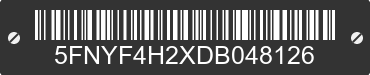 2013 HONDA Pilot 5FNYF4H2XDB048126 VIN decoded