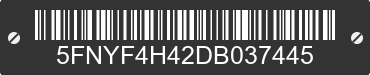 2013 HONDA Pilot 5FNYF4H42DB037445 VIN decoded