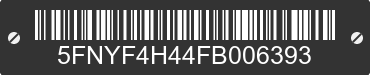 2015 HONDA Pilot 5FNYF4H44FB006393 VIN decoded