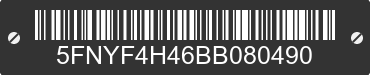 2011 HONDA Pilot 5FNYF4H46BB080490 VIN decoded