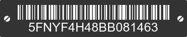 2011 HONDA Pilot 5FNYF4H48BB081463 VIN decoded