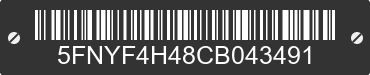 2012 HONDA Pilot 5FNYF4H48CB043491 VIN decoded