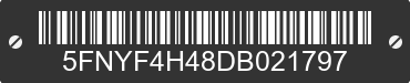 2013 HONDA Pilot 5FNYF4H48DB021797 VIN decoded