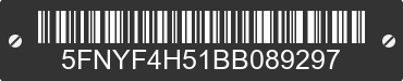 2011 HONDA Pilot 5FNYF4H51BB089297 VIN decoded