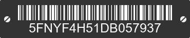 2013 HONDA Pilot 5FNYF4H51DB057937 VIN decoded