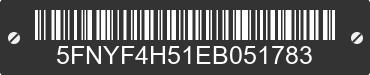 2014 HONDA Pilot 5FNYF4H51EB051783 VIN decoded