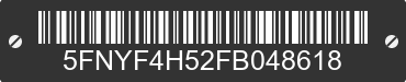2015 HONDA Pilot 5FNYF4H52FB048618 VIN decoded