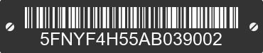 2010 HONDA Pilot 5FNYF4H55AB039002 VIN decoded