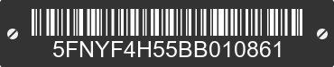 2011 HONDA Pilot 5FNYF4H55BB010861 VIN decoded