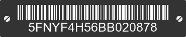 2011 HONDA Pilot 5FNYF4H56BB020878 VIN decoded