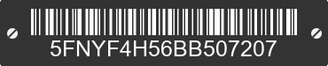 2011 HONDA Pilot 5FNYF4H56BB507207 VIN decoded