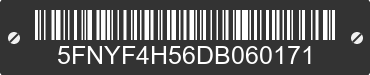 2013 HONDA Pilot 5FNYF4H56DB060171 VIN decoded