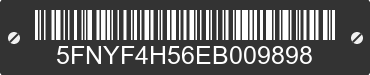 2014 HONDA Pilot 5FNYF4H56EB009898 VIN decoded