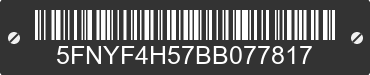 2011 HONDA Pilot 5FNYF4H57BB077817 VIN decoded