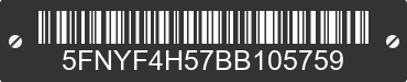 2011 HONDA Pilot 5FNYF4H57BB105759 VIN decoded