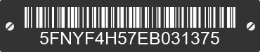 2014 HONDA Pilot 5FNYF4H57EB031375 VIN decoded