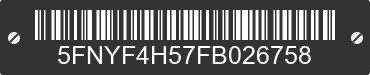 2015 HONDA Pilot 5FNYF4H57FB026758 VIN decoded