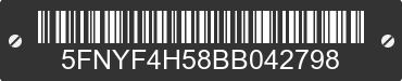 2011 HONDA Pilot 5FNYF4H58BB042798 VIN decoded