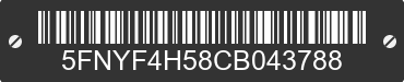 2012 HONDA Pilot 5FNYF4H58CB043788 VIN decoded