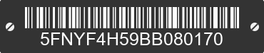 2011 HONDA Pilot 5FNYF4H59BB080170 VIN decoded