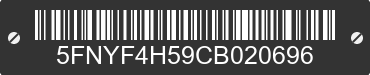 2012 HONDA Pilot 5FNYF4H59CB020696 VIN decoded