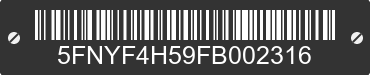 2015 HONDA Pilot 5FNYF4H59FB002316 VIN decoded