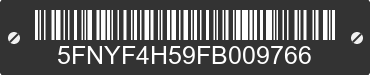 2015 HONDA Pilot 5FNYF4H59FB009766 VIN decoded