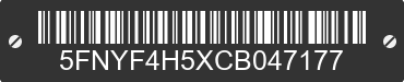 2012 HONDA Pilot 5FNYF4H5XCB047177 VIN decoded