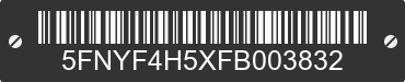 2015 HONDA Pilot 5FNYF4H5XFB003832 VIN decoded