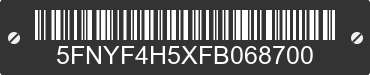 2015 HONDA Pilot 5FNYF4H5XFB068700 VIN decoded