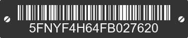 2015 HONDA Pilot 5FNYF4H64FB027620 VIN decoded