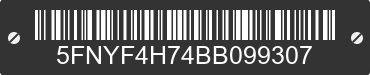 2011 HONDA Pilot 5FNYF4H74BB099307 VIN decoded