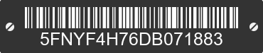 2013 HONDA Pilot 5FNYF4H76DB071883 VIN decoded