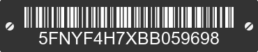 2011 HONDA Pilot 5FNYF4H7XBB059698 VIN decoded