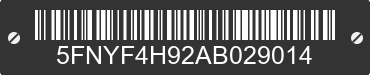 2010 HONDA Pilot 5FNYF4H92AB029014 VIN decoded
