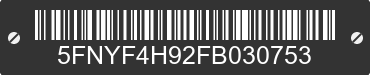 2015 HONDA Pilot 5FNYF4H92FB030753 VIN decoded
